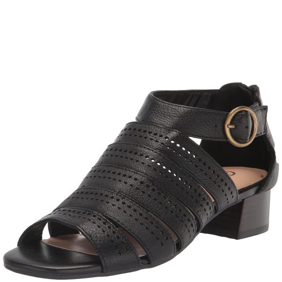 Bella Vita Women's Betsy Heeled Sandal Black Leather 6 Narrow